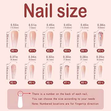 Yivaiks 24 pcs Pink Coffin Press on Nails Long Nails for Women, Glossy Crystal Rhinestone Fake Nails with Nail Glue on Nails,Full Coverage Acrylic Nails（helmsman）