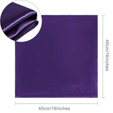 Counfeisly 36 Pack Square Satin Dinner Napkins, 16x16 Inches Silky Soft Smooth Table Cloth Napkins for Restaurant Weddings Banquet Party Decoration, Purple