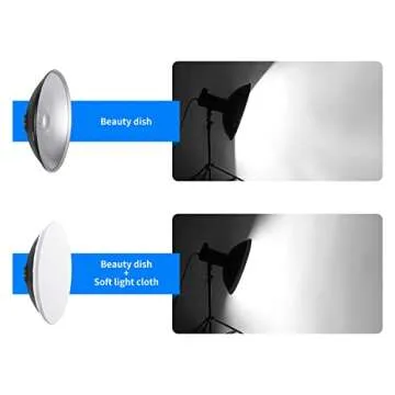 NEEWER 16"/41cm Aluminum Standard Reflector Beauty Dish with White Diffuser Sock for Bowens Mount Studio Strobe Flash Light, NEEWER Vision 4 ML300 S101-300W S101-400W etc