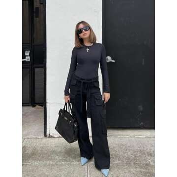 SHAPERX Women's Soft Crew Neck Bodysuit for All Occasions