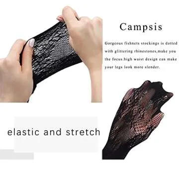 Stylish Fishnet Stockings for Women - Campsis Flower Pattern