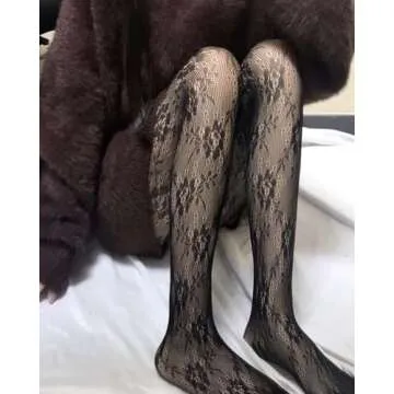 Stylish Fishnet Stockings for Women - Campsis Flower Pattern