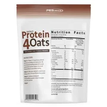PEScience Select Protein4Oats, Maple and Brown Sugar, 12 Serving, Whey and Casein Blend for Oats and Oatmeal