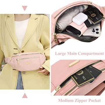 Fanny Packs for Women Fashionable Waist Pack Water Resistant Running Fanny Pack for Travel Walking Hiking Beige