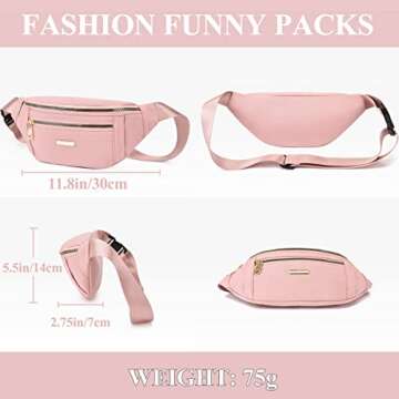 Fanny Packs for Women Fashionable Waist Pack Water Resistant Running Fanny Pack for Travel Walking Hiking Beige