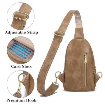 INICAT Women's Stylish Crossbody Sling Bag in Khaki