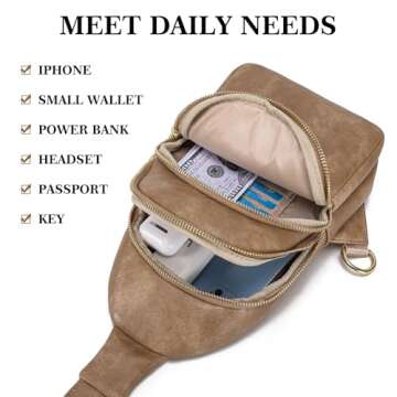 INICAT Women's Stylish Crossbody Sling Bag in Khaki