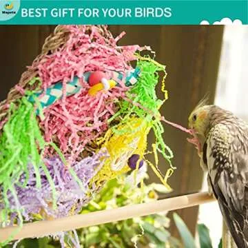 Wepets 5 PCS Natural Shreddable and Chewable Colorful Bird Toy,Provides Exercise and Entertainment for Parakeets, Suitable for Budgies, Cockatiels, Lovebirds, Parrotlets, and Conures.