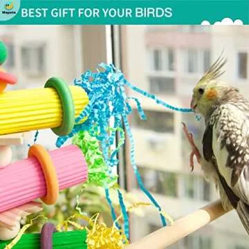 Wepets 5 PCS Natural Shreddable and Chewable Colorful Bird Toy,Provides Exercise and Entertainment for Parakeets, Suitable for Budgies, Cockatiels, Lovebirds, Parrotlets, and Conures.