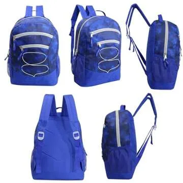 8-Pack 17” Backpacks with 50 Piece School Supplies Kits - Pens, Pencils, Crayons – Bulk Bundle for Elementary, Middle, and High School Students, 8 Assorted Styles