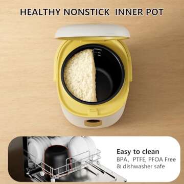 POKAPOKA Mini Rice Cooker with 24-H Timer and Nonstick Pot