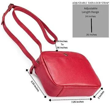 Crossbody Sling Bag for Women Trendy Real Leather Purse Mini Soft Pebbled Crossover with Card Case (...