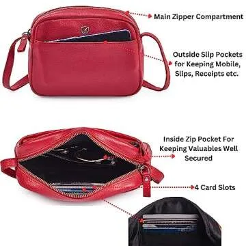 Chic Crossbody Leather Bag for Women - Sleek & Stylish