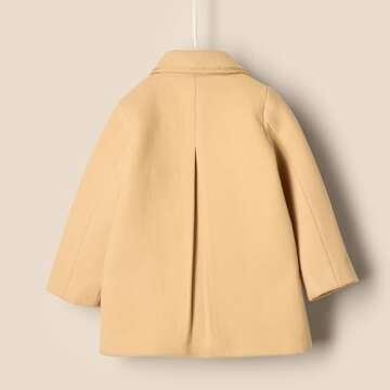 Amazon Essentials x Sofia Grainge Toddler Girls' Wool Blend Coat, Light Camel, 4T