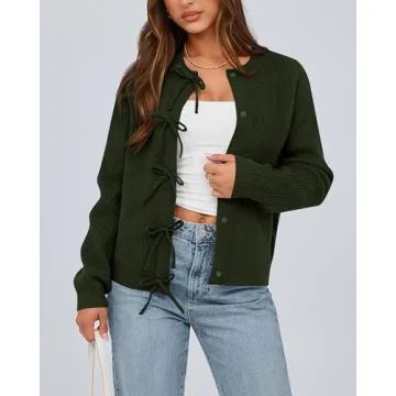 Stylish BTFBM Open Front Cardigan for Women - Fall 2024