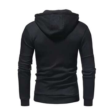 Mens Long Sleeve Zip Up Hoodie Hooded Sweatshirt Fashion Casual Pullover Sweatshirt with Pockets Lightweight Jacket