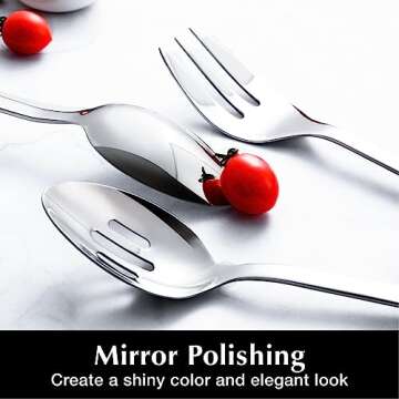 Elegant KINGSTONE 8-Piece Serving Utensils Set in Stainless Steel