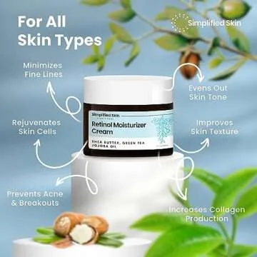 Retinol Cream for Face - 2.5% Retinol Moisturizer with Vitamin E & Hyaluronic Acid for Anti-Aging & Wrinkles - Retinol Night Cream for Face - Hydrating Retinol Facial Moisturizer Cream - 1.7 Oz