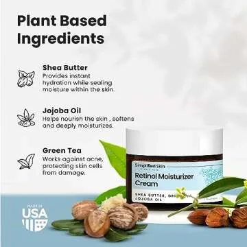 Retinol Cream for Face - 2.5% Retinol Moisturizer with Vitamin E & Hyaluronic Acid for Anti-Aging & Wrinkles - Retinol Night Cream for Face - Hydrating Retinol Facial Moisturizer Cream - 1.7 Oz