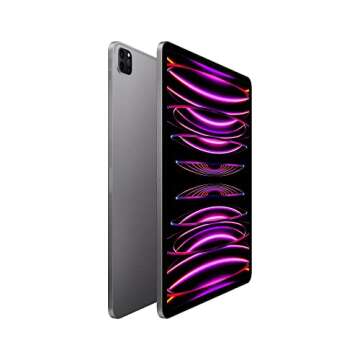Apple iPad Pro 12.9-inch (6th Generation): with M2 chip, Liquid Retina XDR Display, 128GB, Wi-Fi 6E, 12MP front/12MP and 10MP Back Cameras, Face ID, All-Day Battery Life – Space Gray