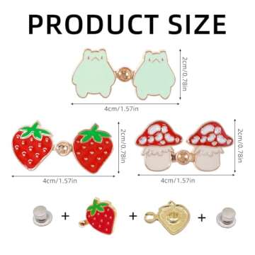 6 Sets of Stylish Frog Strawberry Adjustable Waist Tighteners for Clothing Dresses Skirts