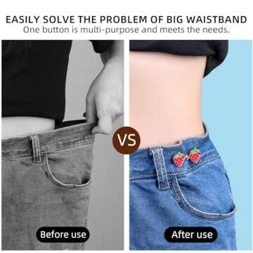 6 Sets Frog Strawberry Adjustable Waist Tighteners for Clothing