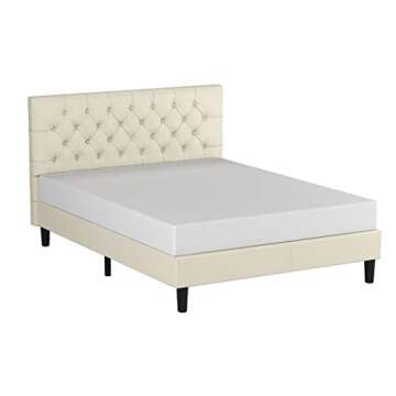 ZINUS Misty Upholstered Platform Bed Frame Mattress Foundation, Wood Slat Support, No Box Spring Needed. Easy Assembly, Queen, Taupe