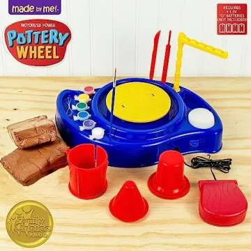 Made By Me Motorized Power Pottery Wheel - at Home Pottery Making – Clay Sculpting Activity for Kids Ages 6 and Up