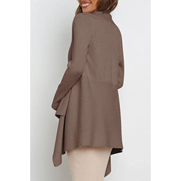 LILLUSORY Women Open Front Cardigan Sweaters Plus Size Long Sleeve Cozy Casual Cardigan Sweaters Winter Soft Knit Tops