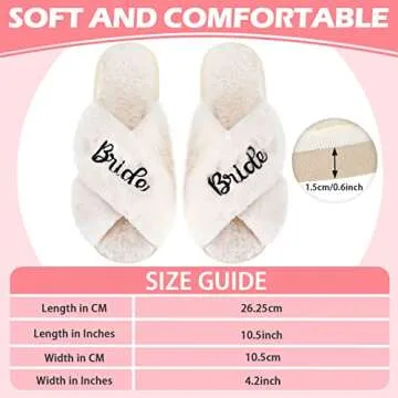 JenPen Women White Bride Slippers for Wedding Day - Bridal Shower Gift for Bachelorette Parties