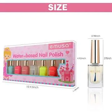 Non-Toxic Kids Nail Polish Set - Emosa Bright Colors