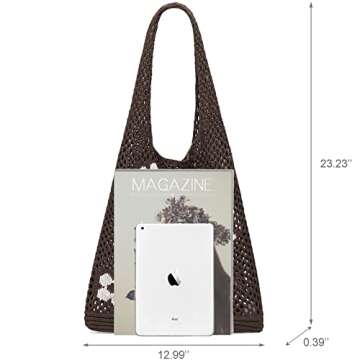 CATMICOO Crochet Beach Bag Tote: Small Knit Bag Summer Shoulder Bag for Vacation