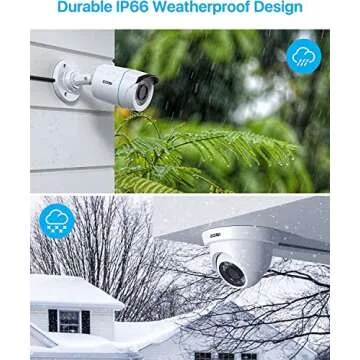 ZOSI H.265+ 1080p Home Security Camera System Indoor Outdoor, 5MP Lite CCTV DVR 8 Channel and 8 x 10...