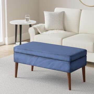 HomePop Home Decor | K8086-B256 | Kaufmann Collection Modern Storage Ottoman Bench | Large Ottoman B...