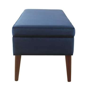 HomePop Home Decor | K8086-B256 | Kaufmann Collection Modern Storage Ottoman Bench | Large Ottoman Bench with Storage for Living Room & Bedroom, Navy Woven