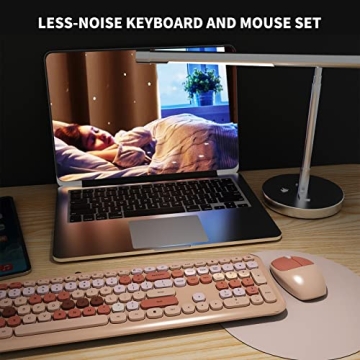 Colorful Ergonomic Wireless Keyboard and Mouse Combo