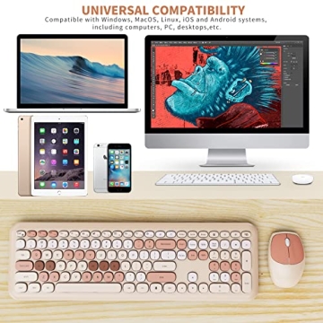 Colorful Ergonomic Wireless Keyboard and Mouse Combo