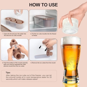 DDMY Ice Mold Silicone Tray for Tumbler Cups, 20-40 oz