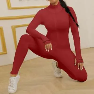 ECHOINE Sexy Long Sleeve Bodycon Jumpsuit for Women