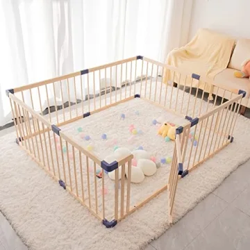 Durable Wooden Baby Playpen for Safe Play Areas