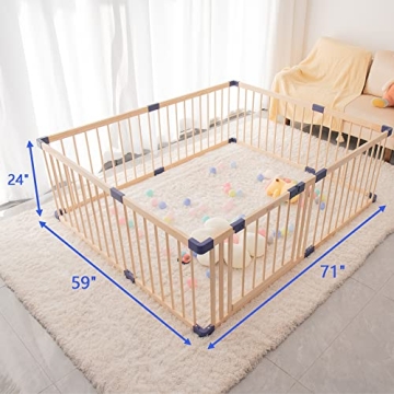 Durable Wooden Baby Playpen for Safe Play Areas