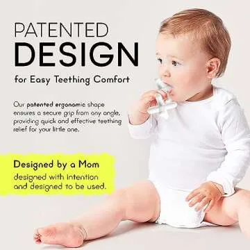 Moonlight Silicone Teethers for Babies, Baby Teether for Infants, Toddlers, Newborns, Dishwasher and Freezer-Safe Teething Toy, White - Moonjax