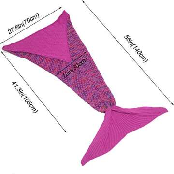 AmyHomie Mermaid Tail Blanket, Soft Crochet Sleeping Bag Blanket for Kids Adults, Mermaid Gift for G...