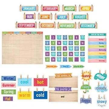Creative Teaching Press Upcycle Style Calendar Set Bulletin Board (7061),Multi