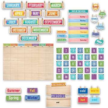 Creative Teaching Press Upcycle Style Calendar Set Bulletin Board (7061),Multi