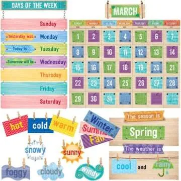 Creative Teaching Press Upcycle Style Calendar Set Bulletin Board (7061),Multi