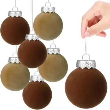 YUJUN Christmas Velvet Ball Ornaments 12PCS Set for Holiday Decoration
