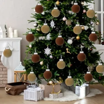 Elegant YUJUN Velvet Ball Ornaments 12PCS for Christmas