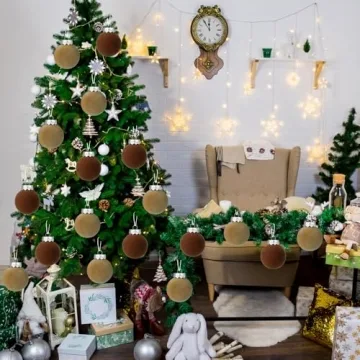 Elegant YUJUN Velvet Ball Ornaments 12PCS for Christmas