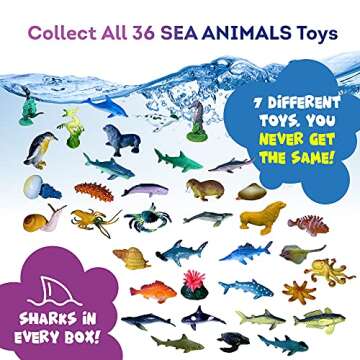 Organic Kids Bath Bombs with Sea Animal Toys - 6 Count
